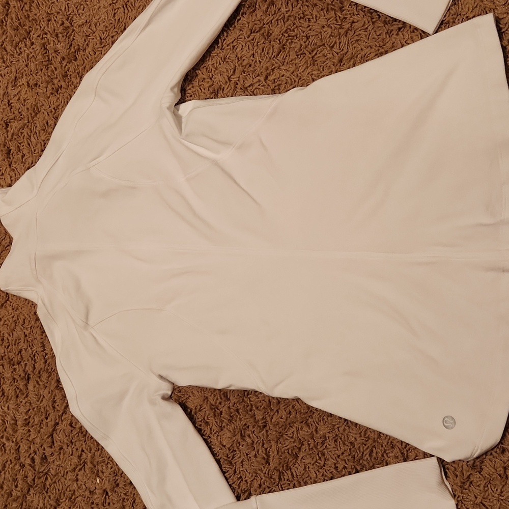 Lululemon Athletica White Long Sleeve Athletic Shirt Size 6 - Picture 6 of 8
